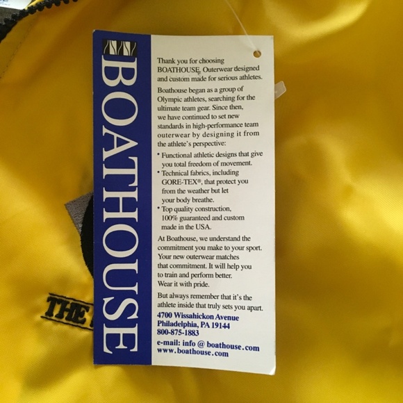 NWT Boathouse Yellow Full Zip Jacket Windbreaker Mens Sz L Lined The Myers Group - Picture 7 of 12